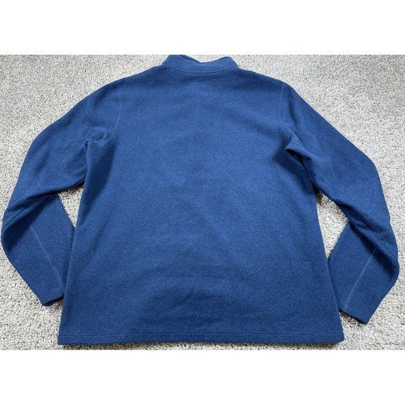 LL Bean Mens Pullover Quarter Zip Fleece Blue Lightweight Medium Regular - Picture 5 of 7